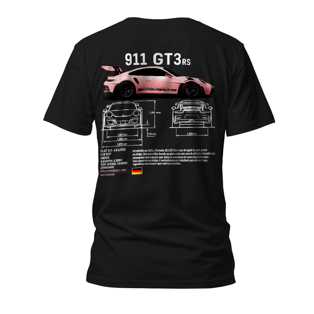 Camiseta Premium Porsche Pink GT3RS