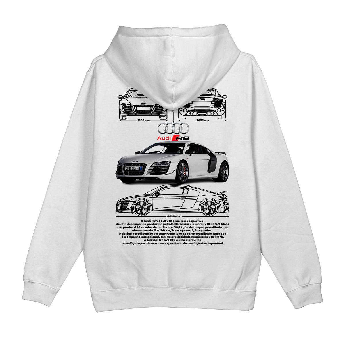 Moletom Canguru Audi R8