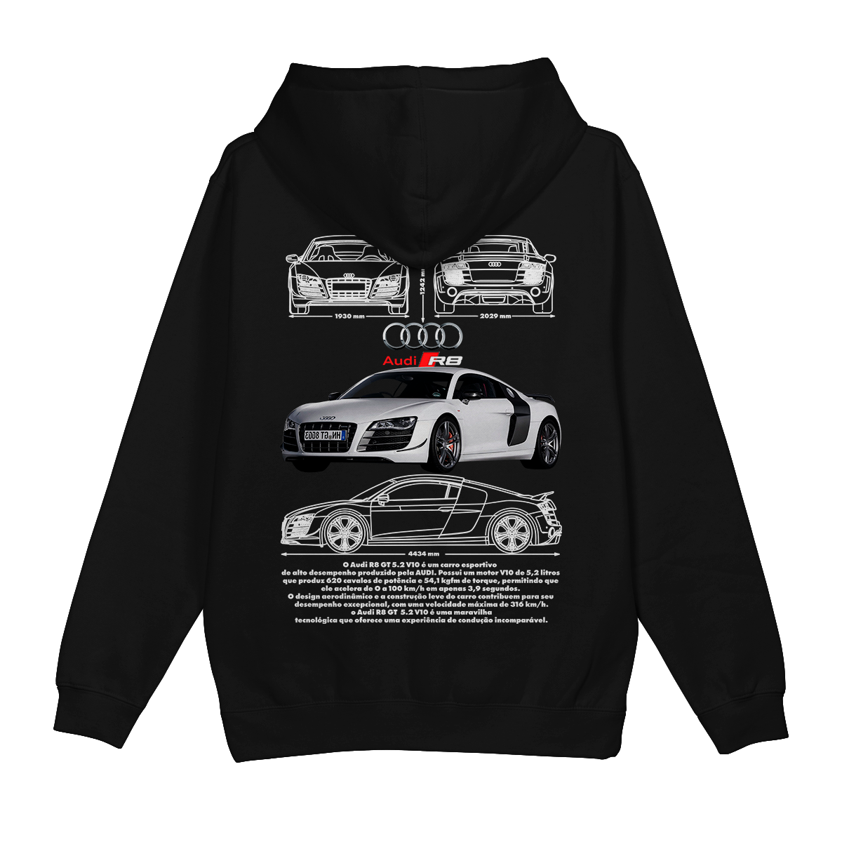 Moletom Canguru Audi R8