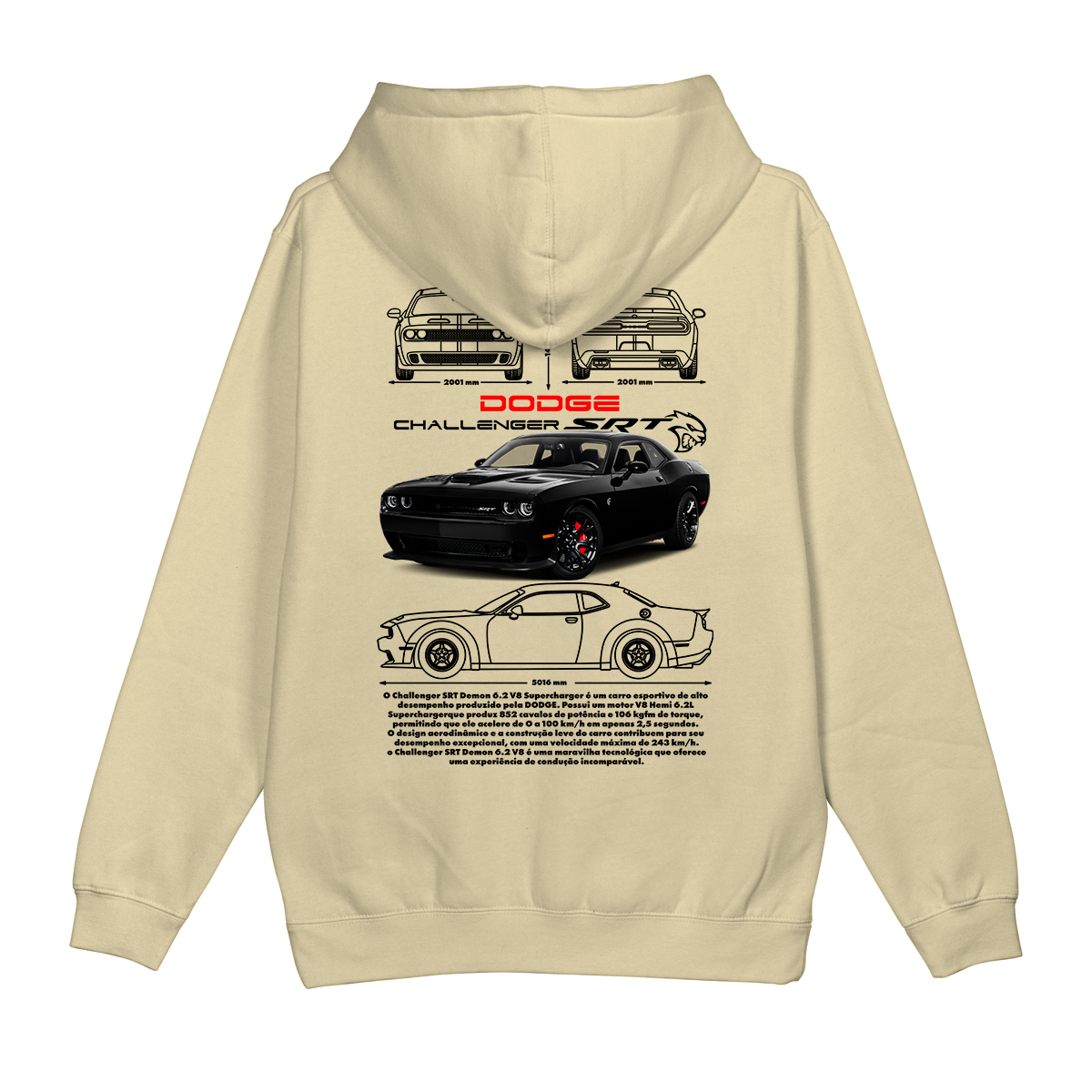 Moletom Canguru Dodge Challenger