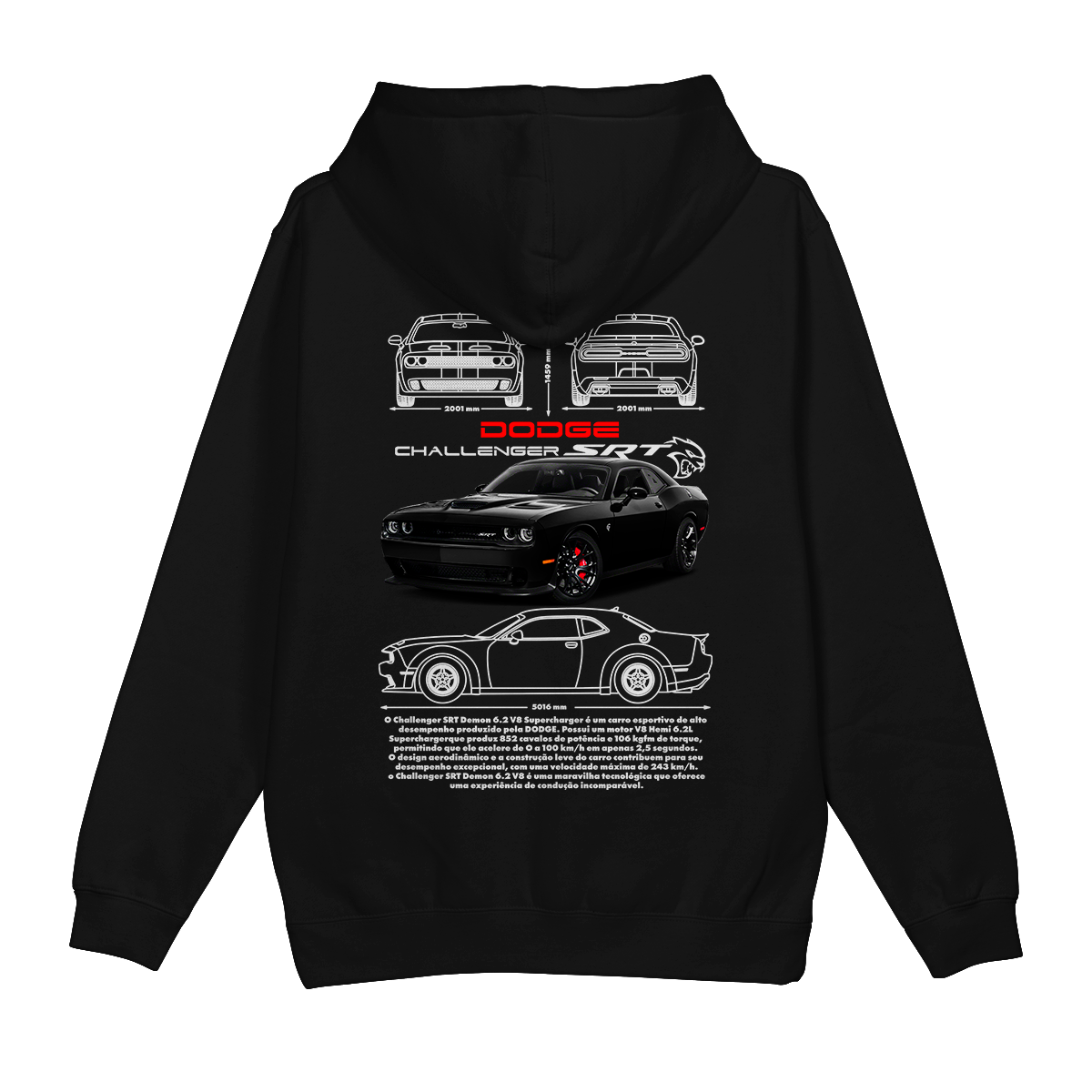 Moletom Canguru Dodge Challenger