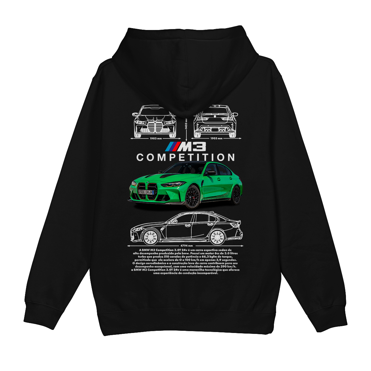 Moletom Canguru BMW M3 Competition