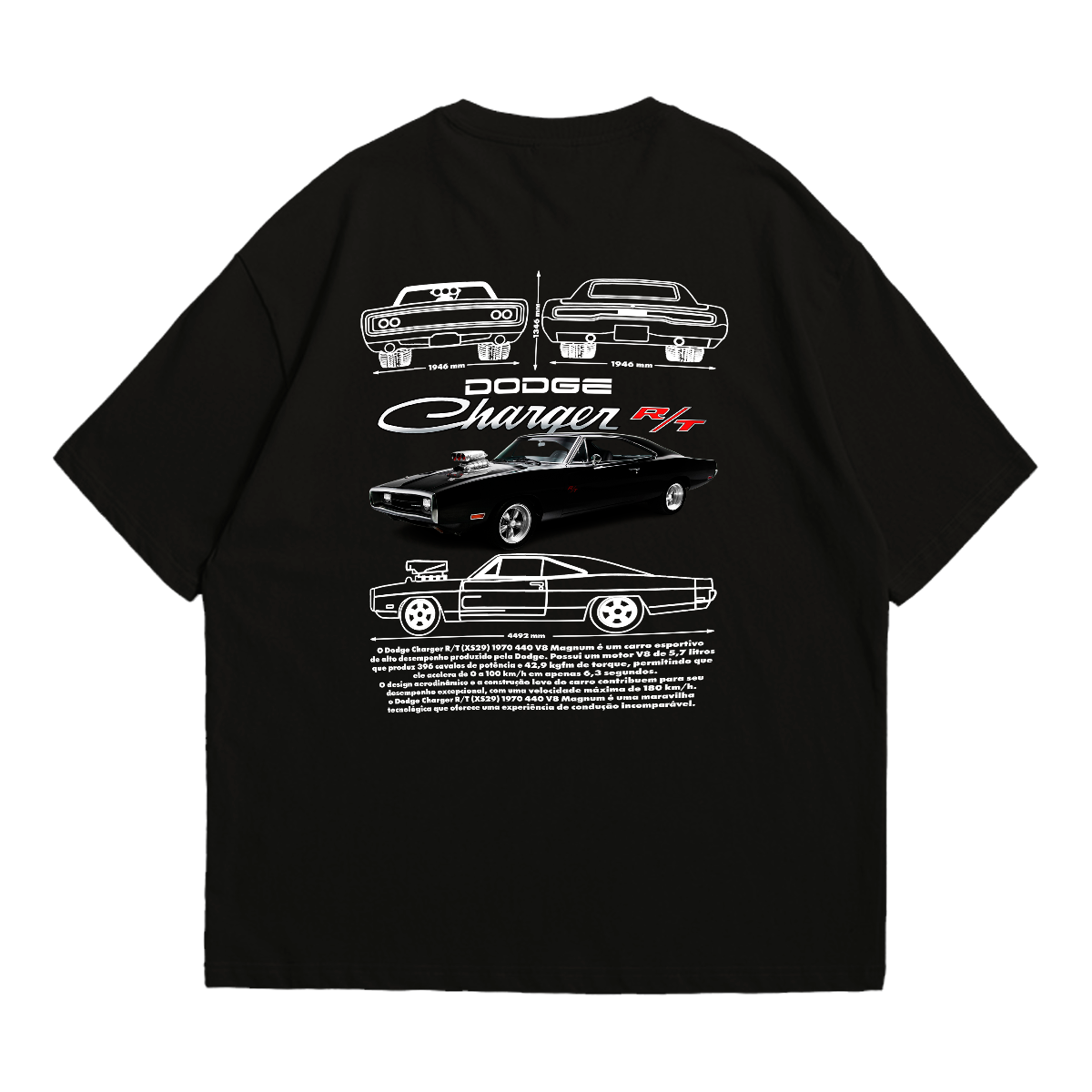 Camiseta Oversized Premium Dodge Charger
