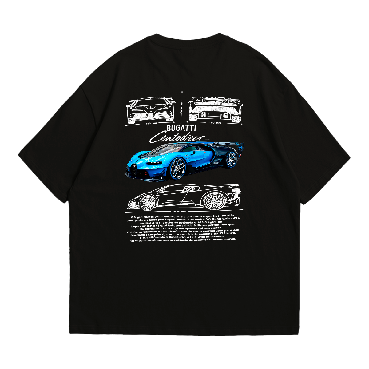 Camiseta Oversized Premium Bugatti Centodieci