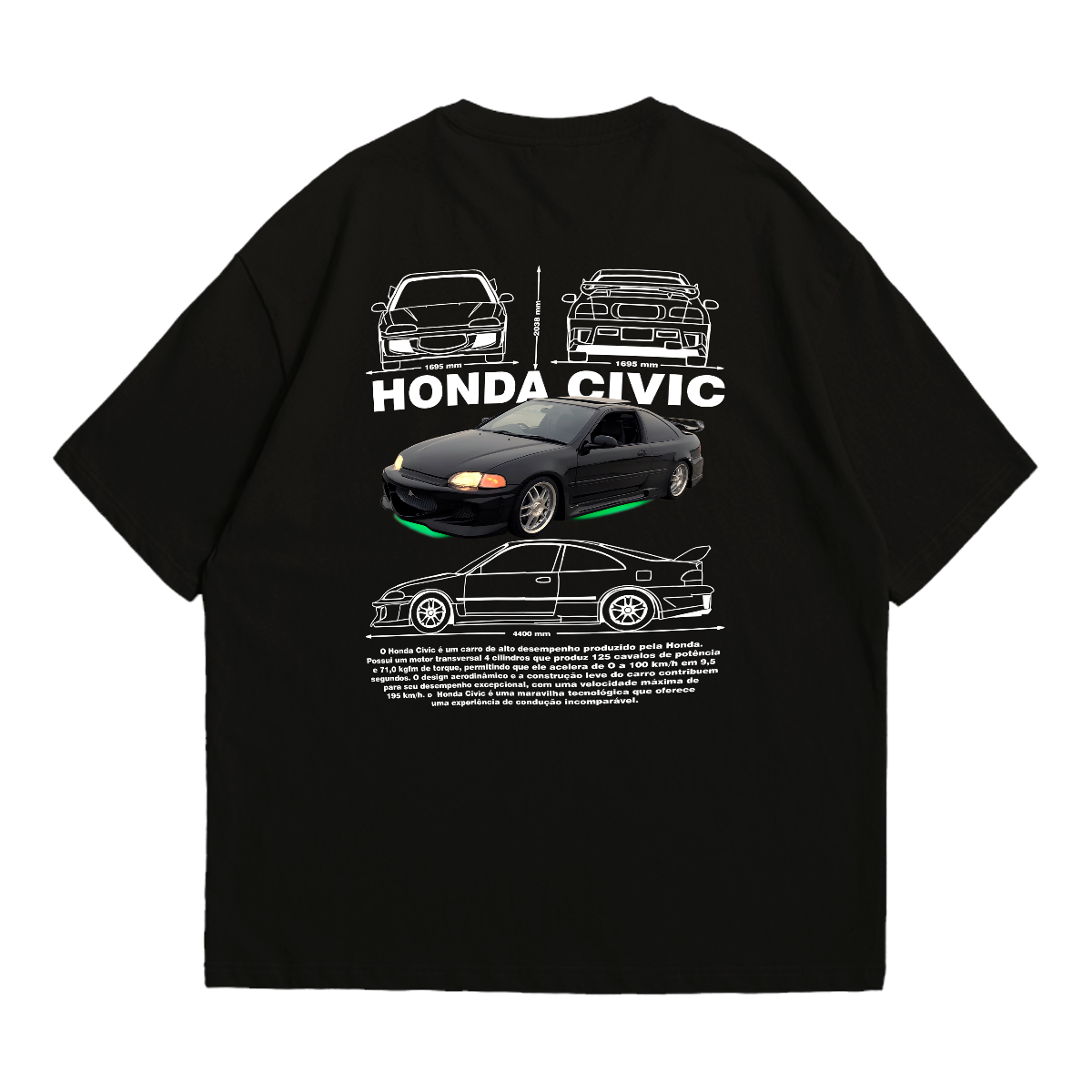 Camiseta Oversized Premium Honda Civic Toretto