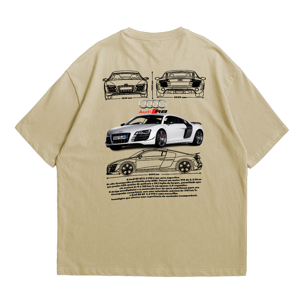 Camiseta Oversized Premium Audi R8