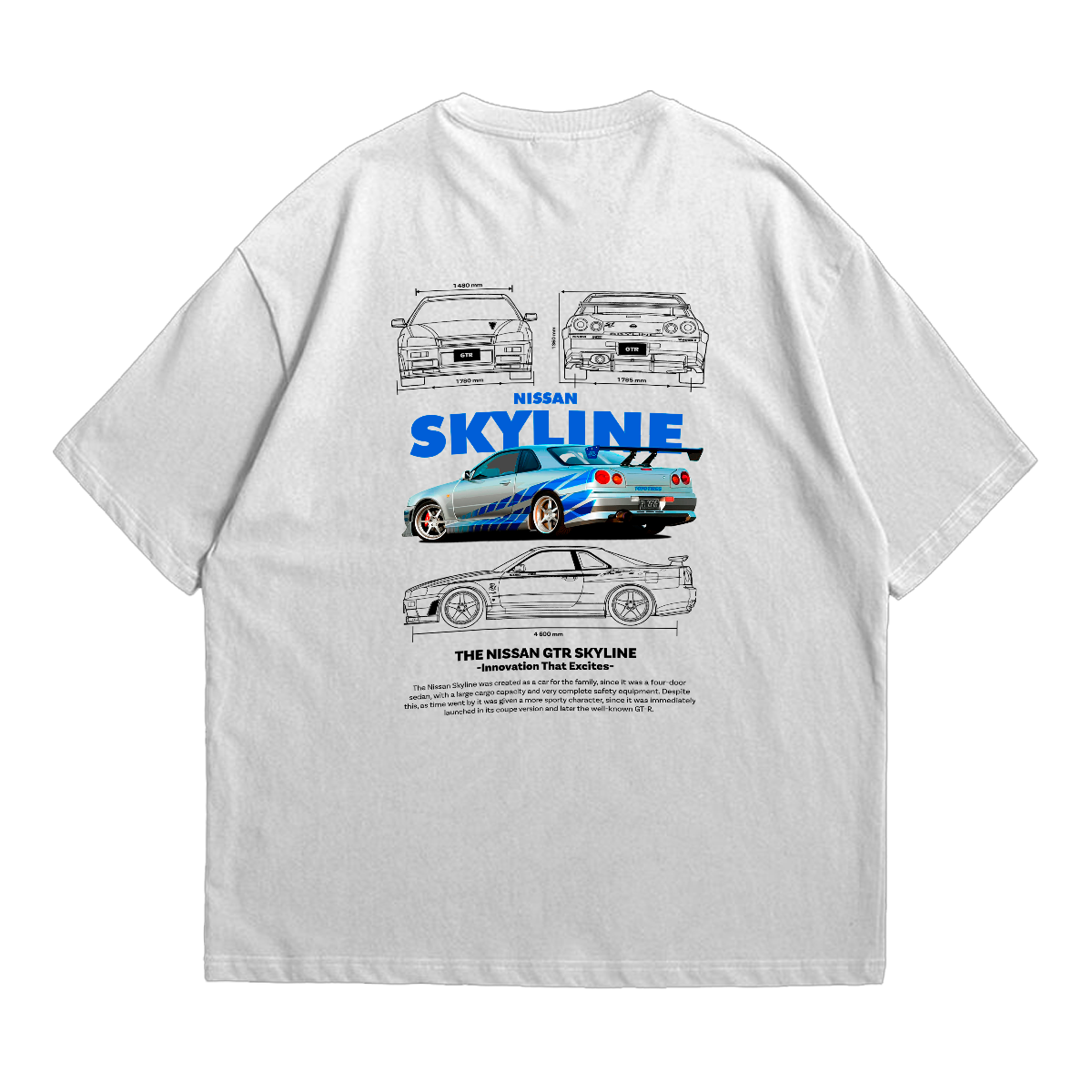 Camiseta Oversized Premium Skyline GTR R-34