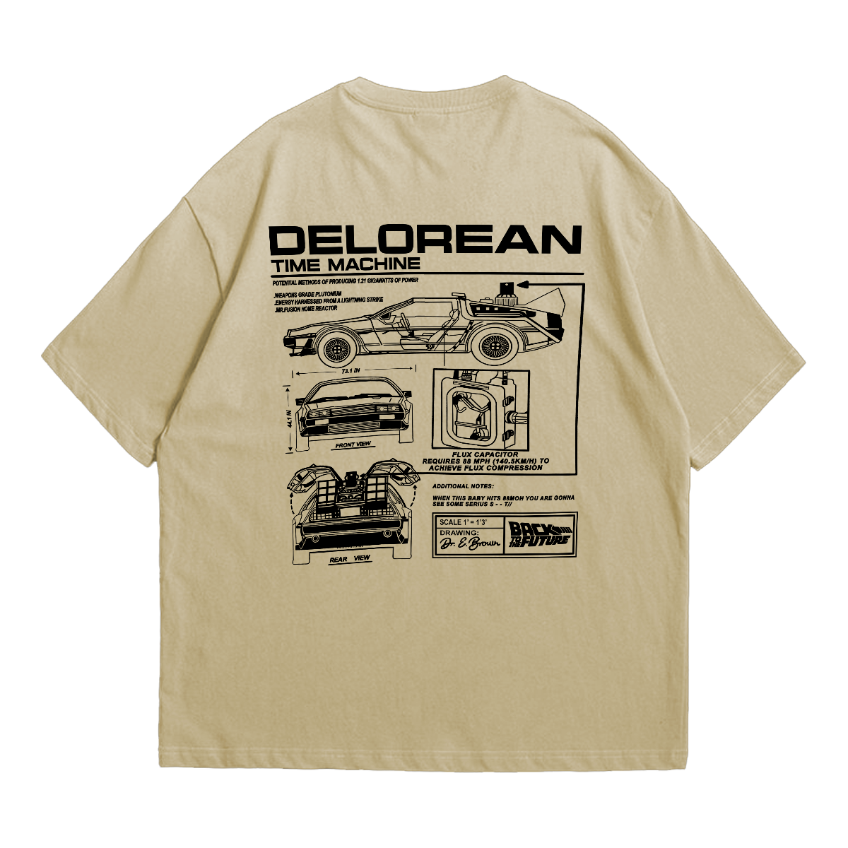 Camiseta Oversized Premium Delorean De Volta para o Futuro