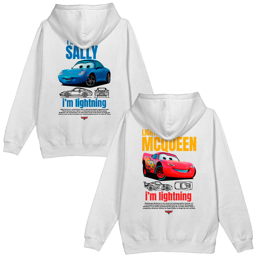 Kit Casal Moletom Canguru Sally + Mcqueen Disney Carros