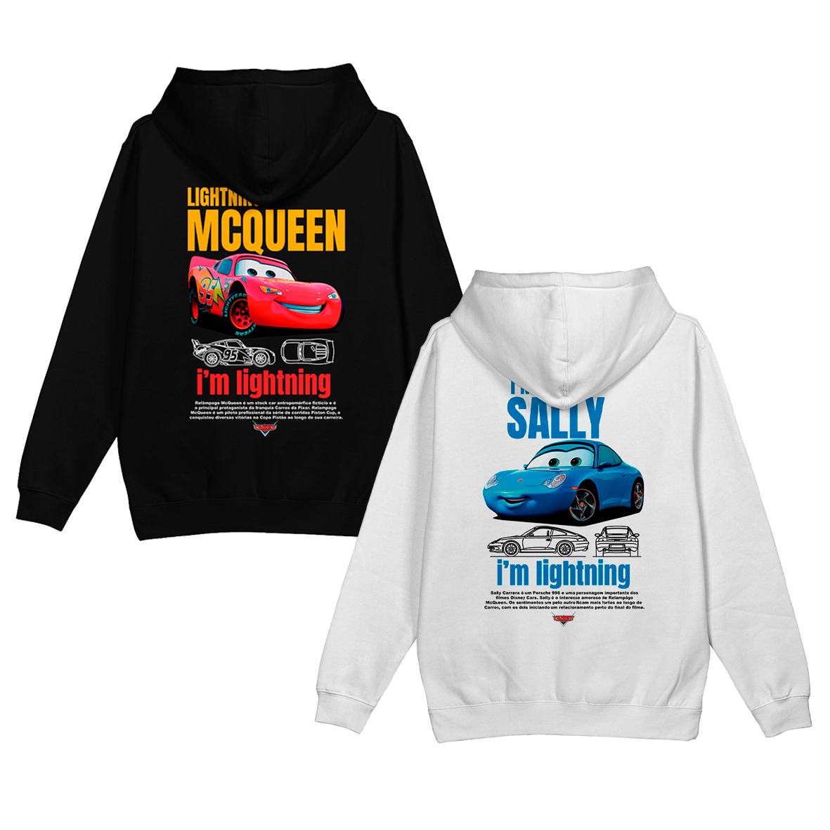 Kit Casal Moletom Canguru Sally + Mcqueen Disney Carros