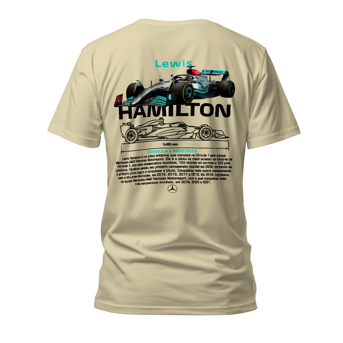 Camiseta Premium Formula 1 Mercedes Benz Lewis Hamilton