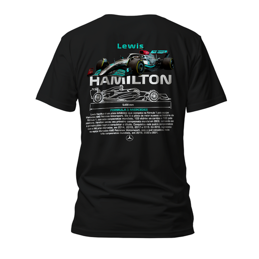 Camiseta Premium Formula 1 Mercedes Benz Lewis Hamilton