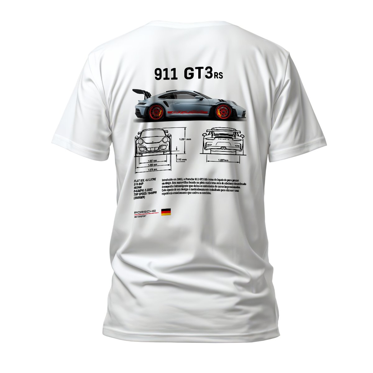 Camiseta Premium Porsche 911 GT3 Rs