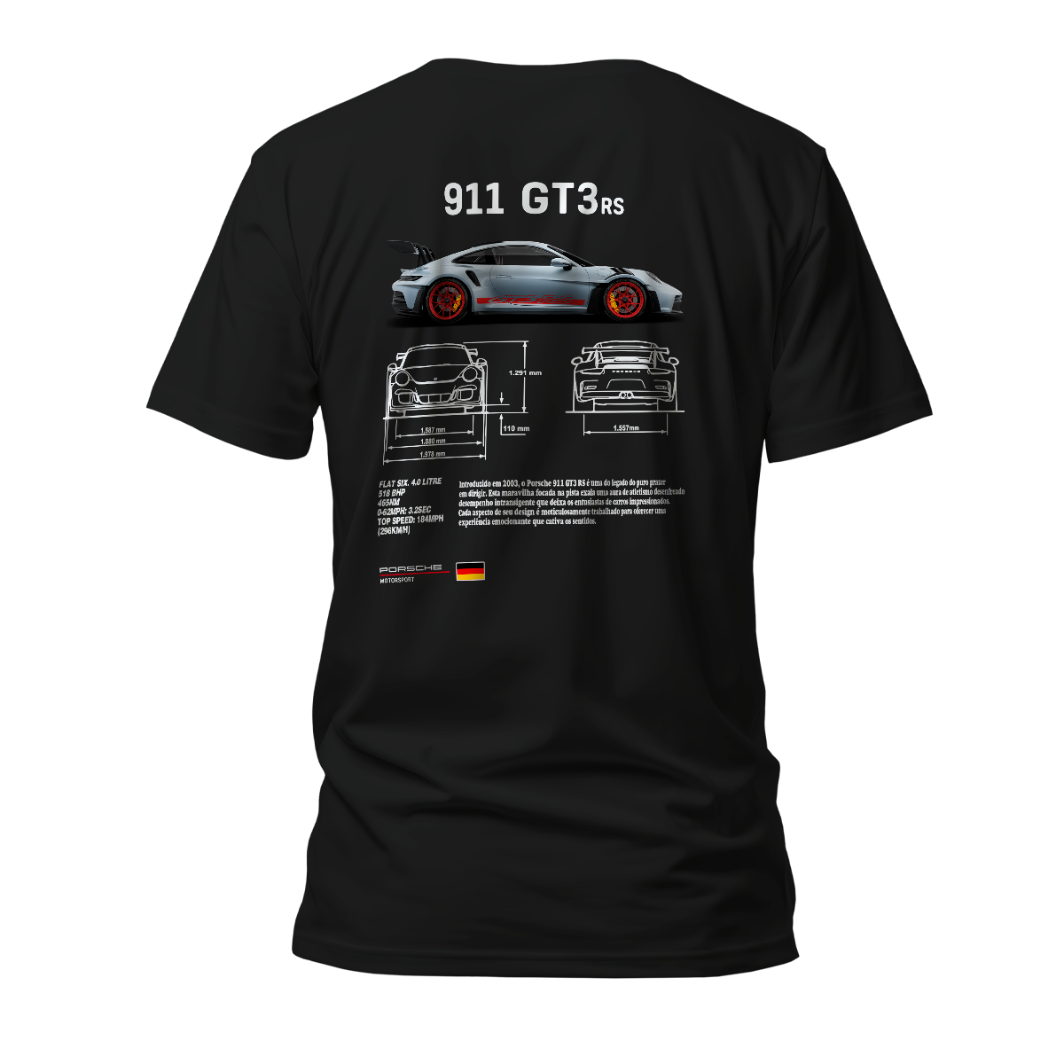 Camiseta Premium Porsche 911 GT3 Rs