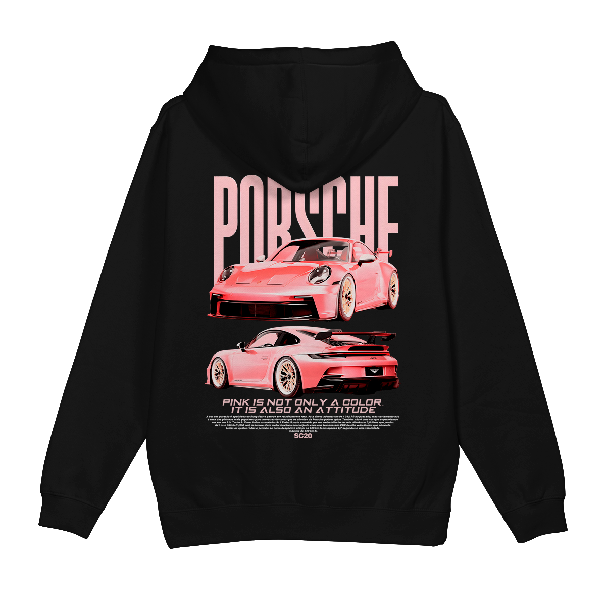 Moletom Canguru Porsche GT3RS Pink