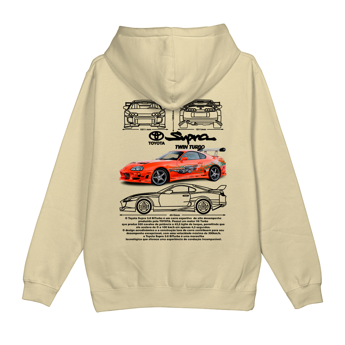 Moletom Canguru Toyota Supra
