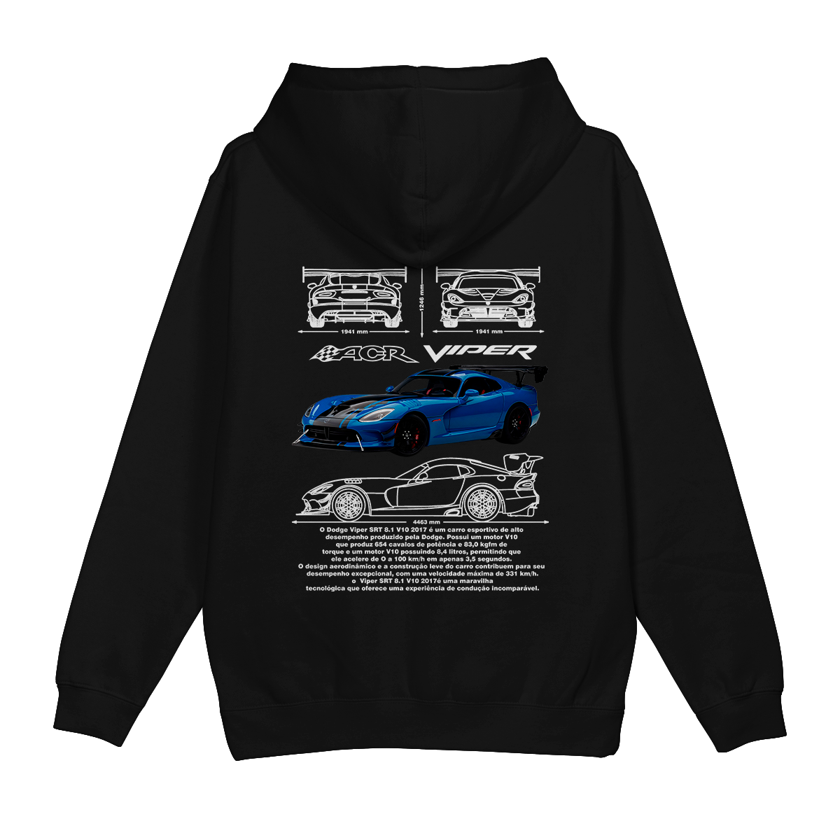 Moletom Canguru Dodge Viper