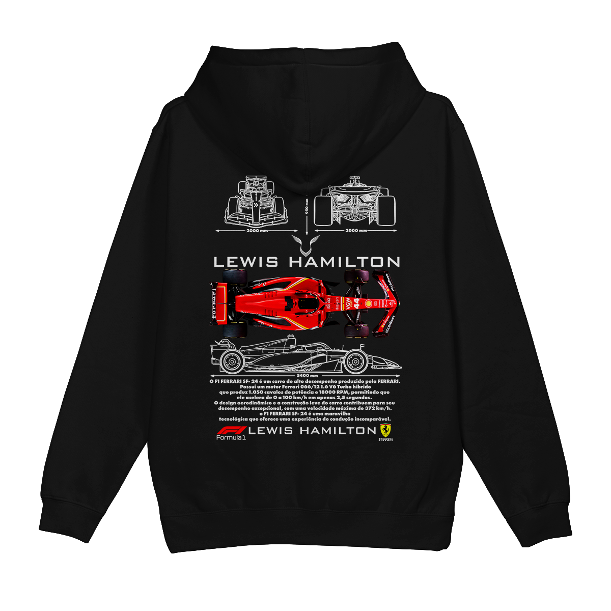 Moletom Canguru Formula 1 Lewis Hamilton