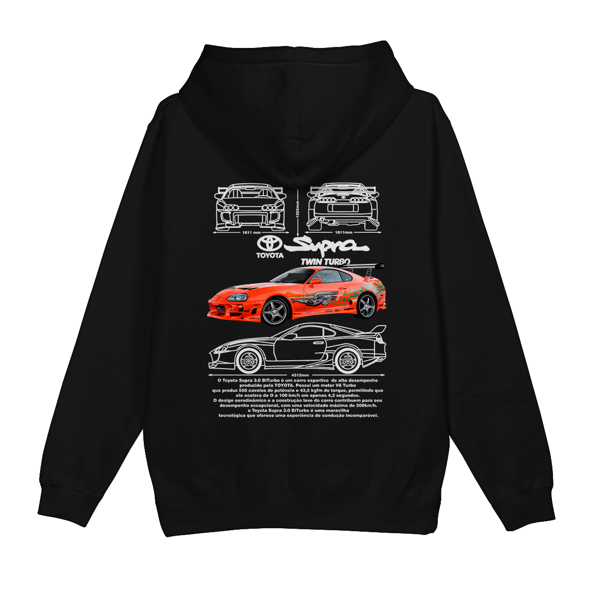 Moletom Canguru Toyota Supra