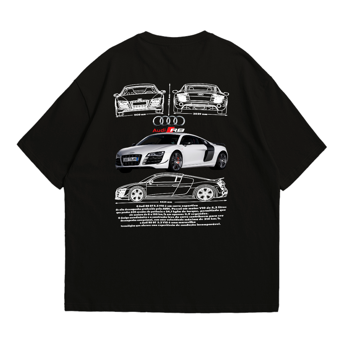 Camiseta Oversized Premium Audi R8