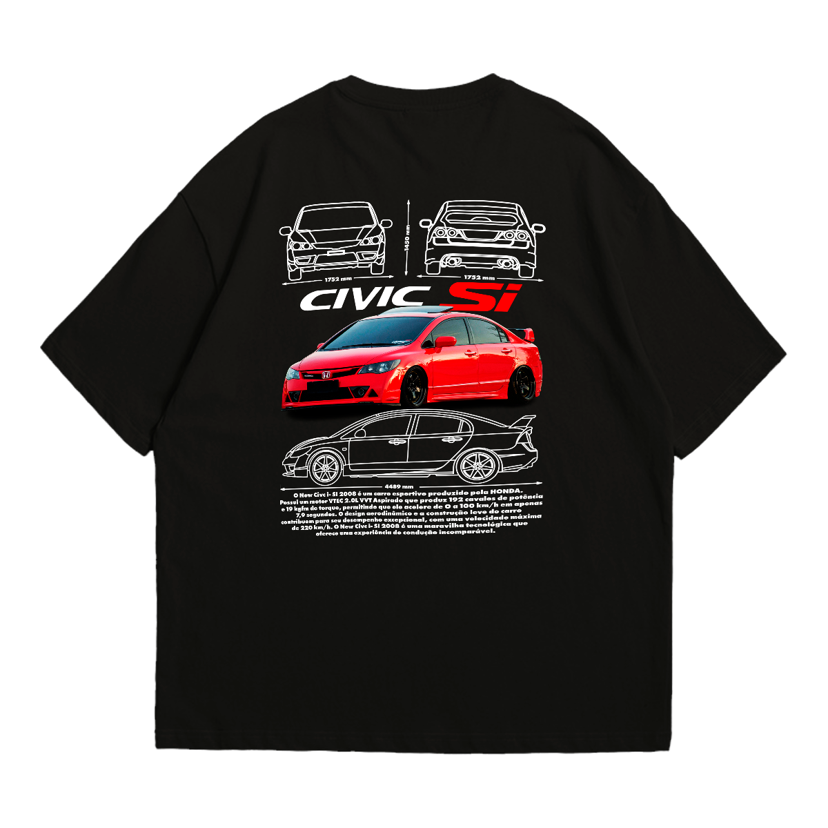 Camiseta Oversized Premium Honda Civic Si
