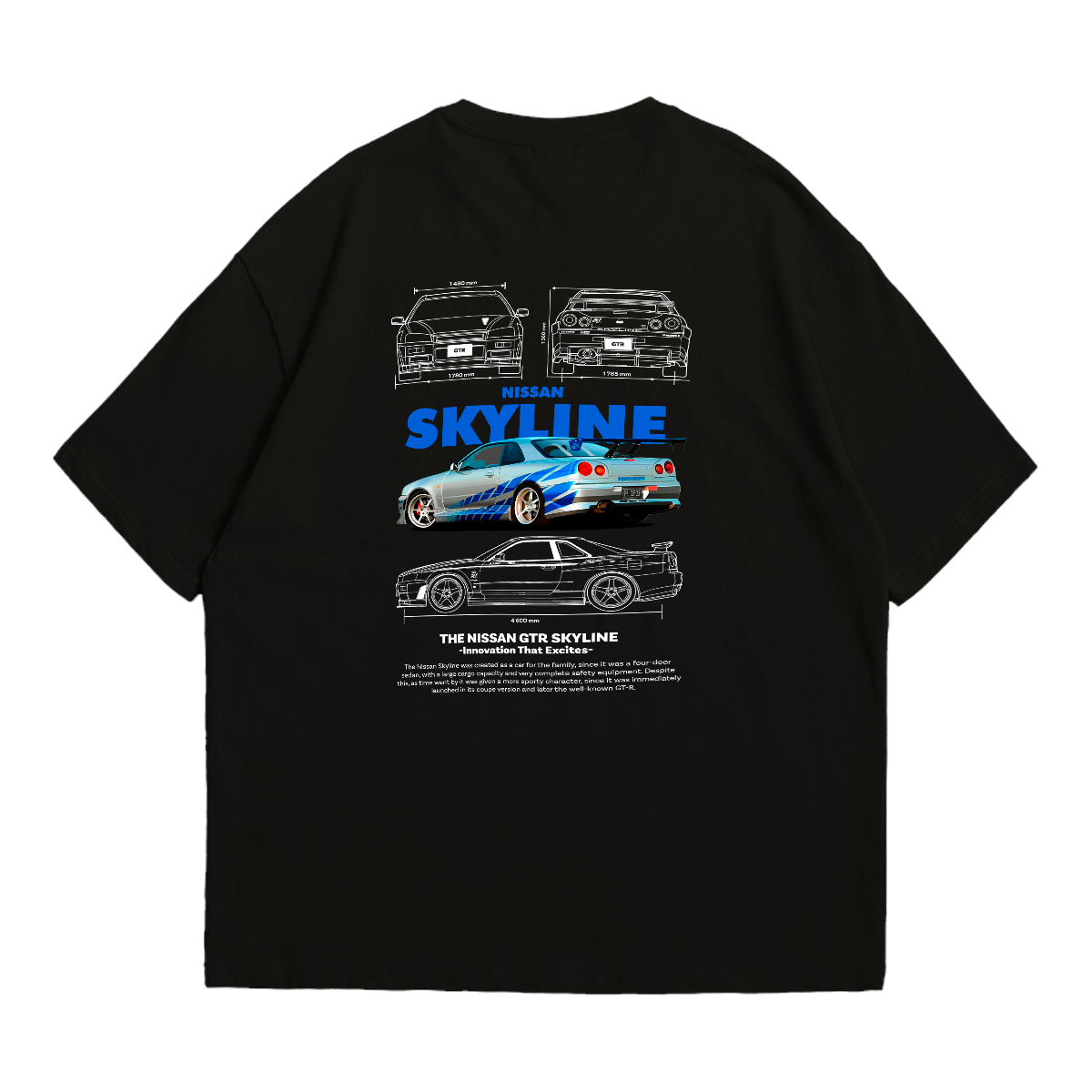 Camiseta Oversized Premium Skyline GTR R-34
