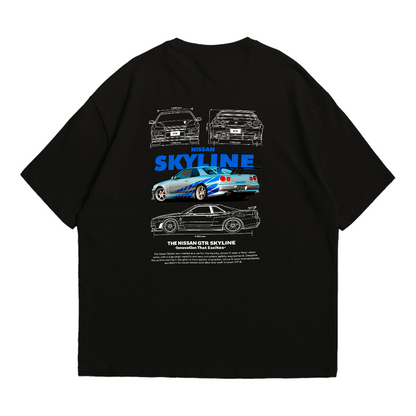 Camiseta Oversized Premium Skyline GTR R-34