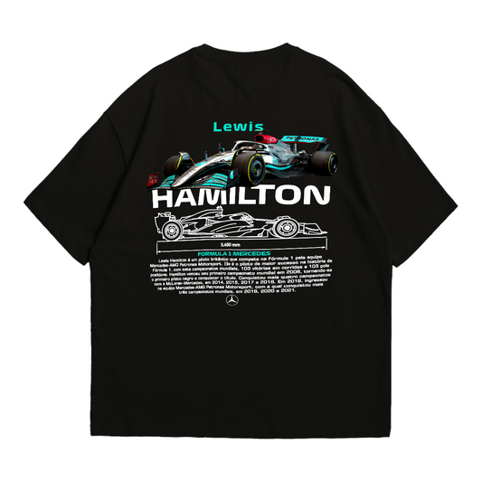 Camiseta Oversized Premium Formula 1 Lewis Hamilton Mercedes Benz