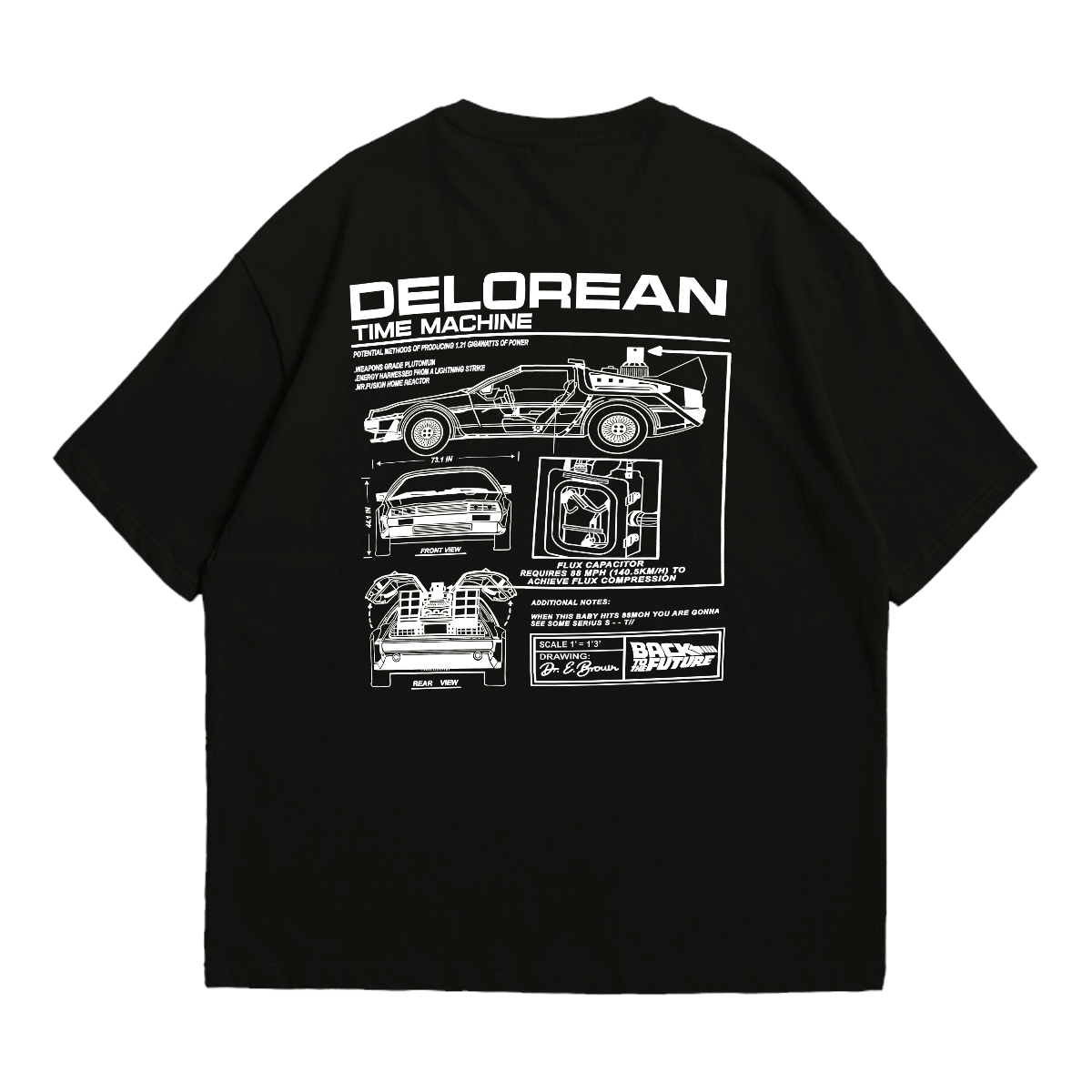 Camiseta Oversized Premium Delorean De Volta para o Futuro