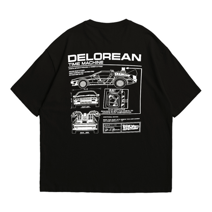 Camiseta Oversized Premium Delorean De Volta para o Futuro