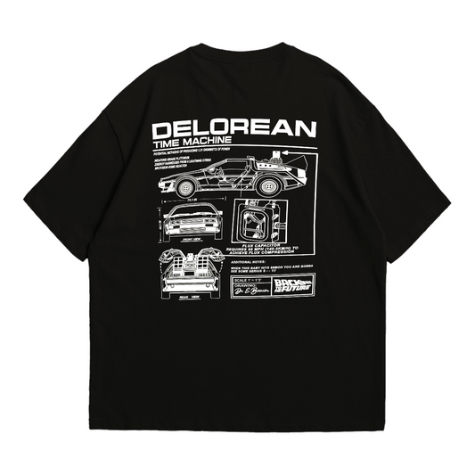 Camiseta Oversized Premium Delorean De Volta para o Futuro