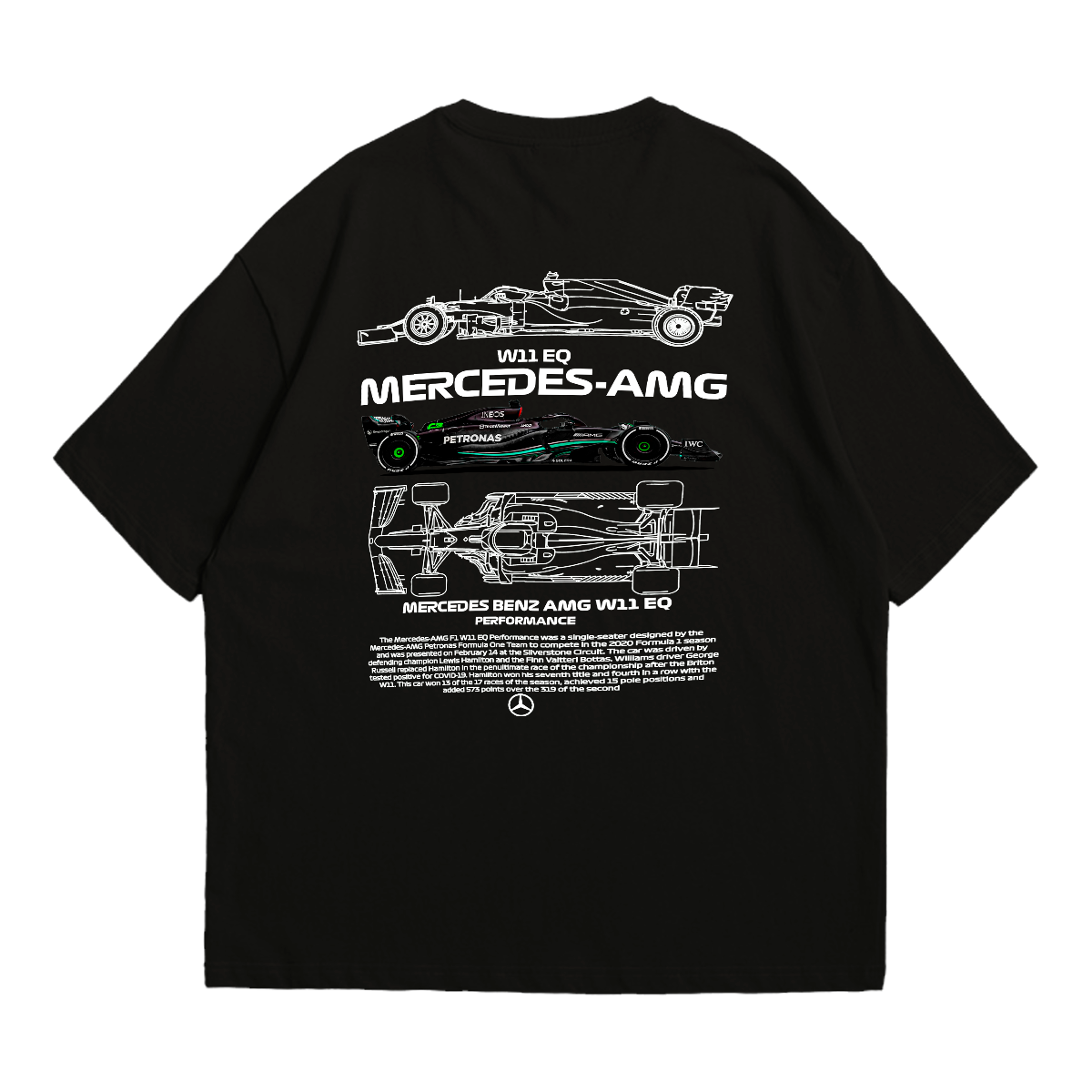 Camiseta Oversized Premium Formula 1 Mercedes Benz