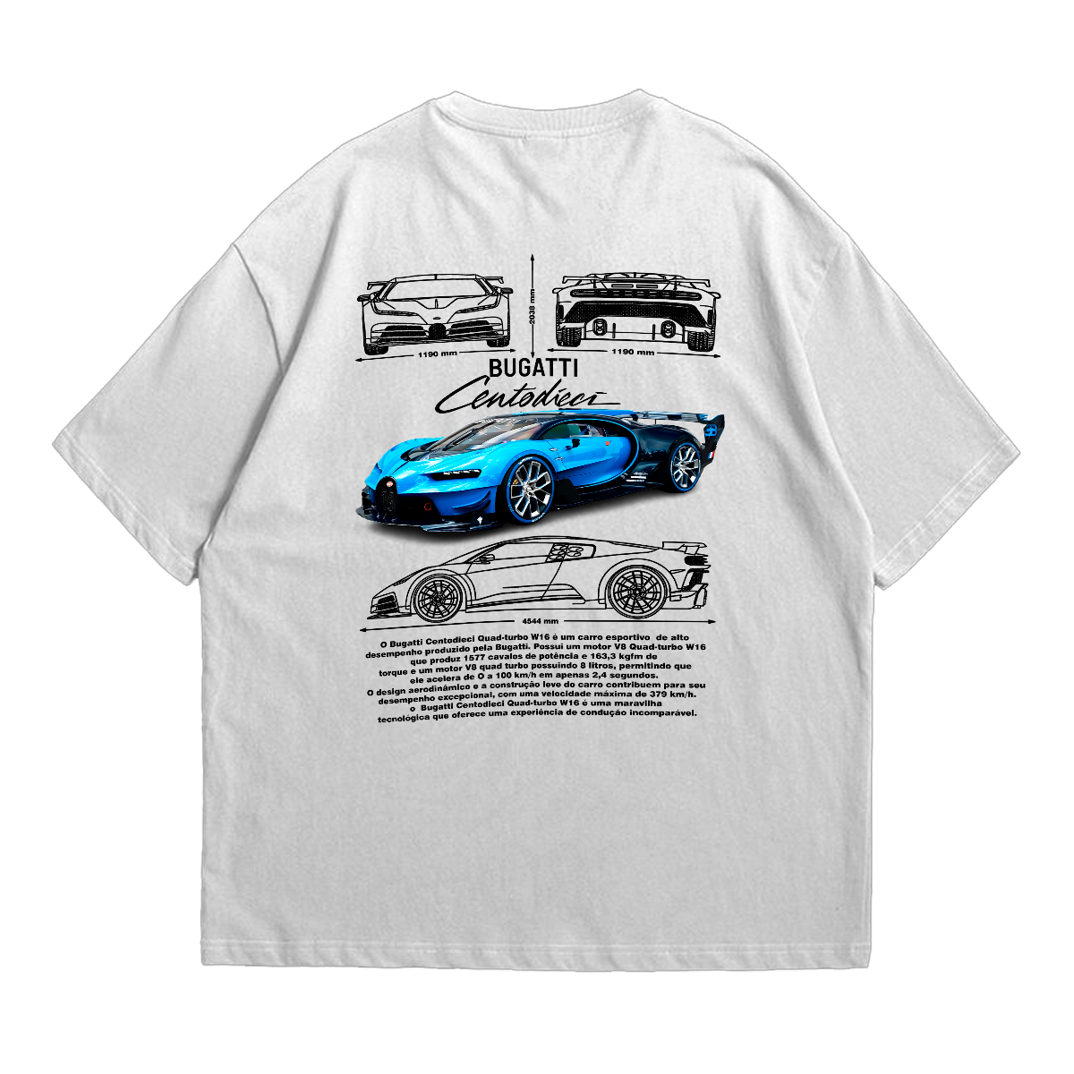 Camiseta Oversized Premium Bugatti Centodieci