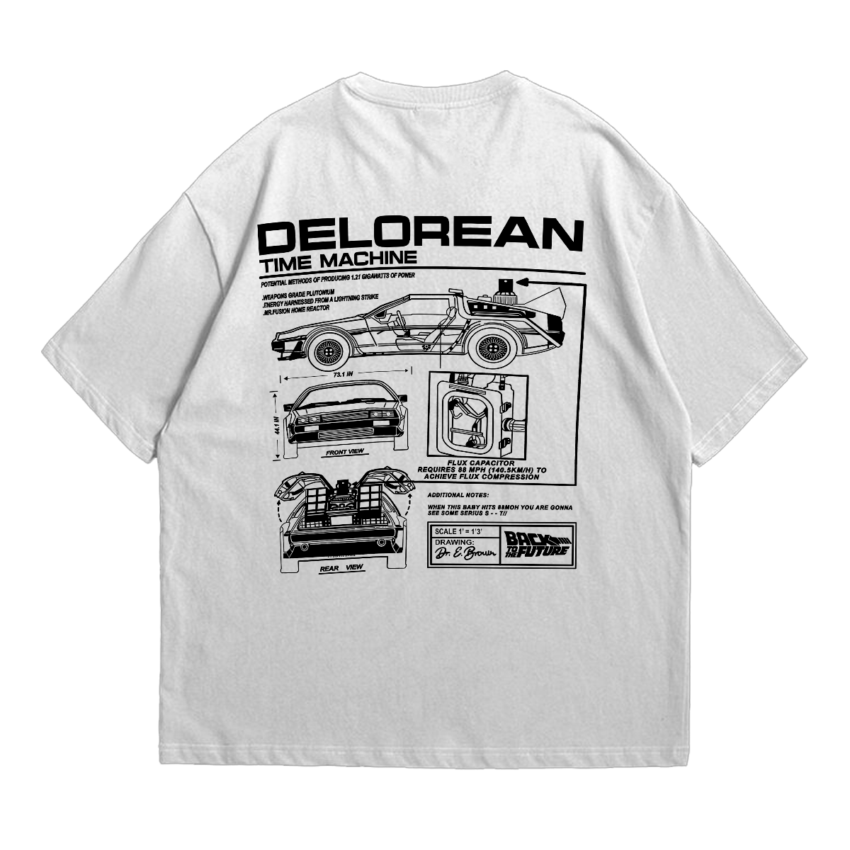 Camiseta Oversized Premium Delorean De Volta para o Futuro