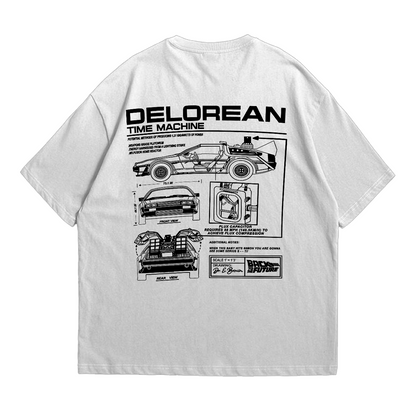 Camiseta Oversized Premium Delorean De Volta para o Futuro