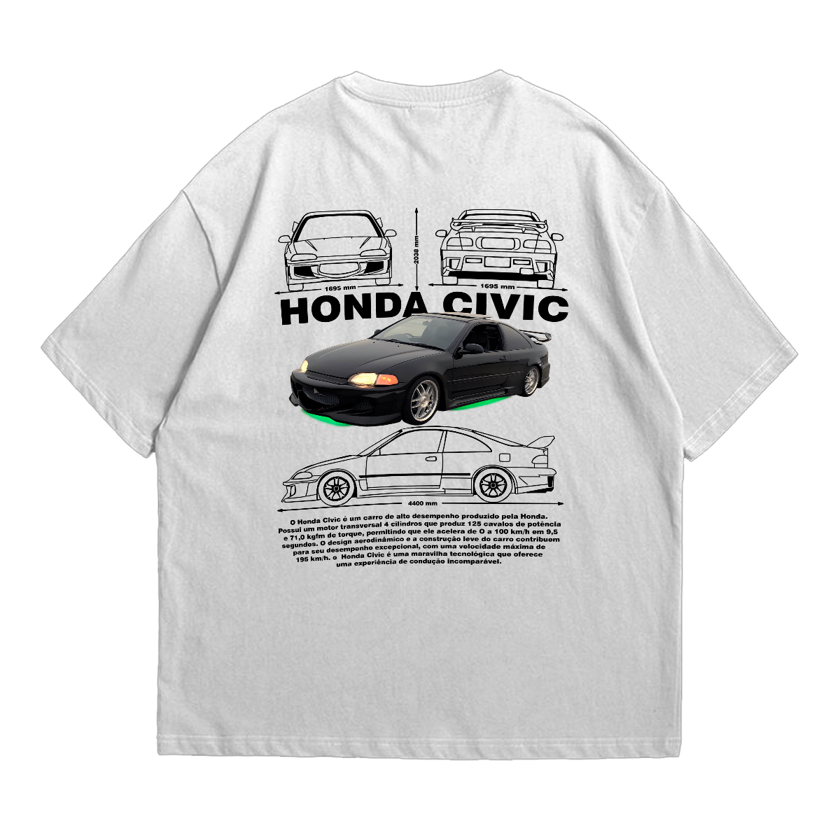 Camiseta Oversized Premium Honda Civic Toretto
