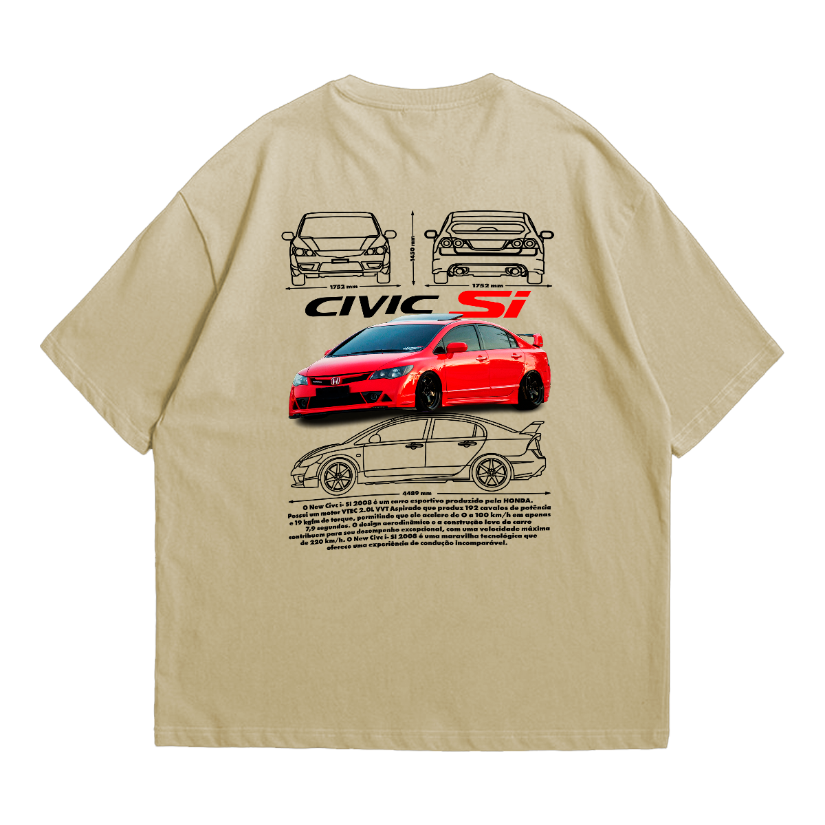 Camiseta Oversized Premium Honda Civic Si
