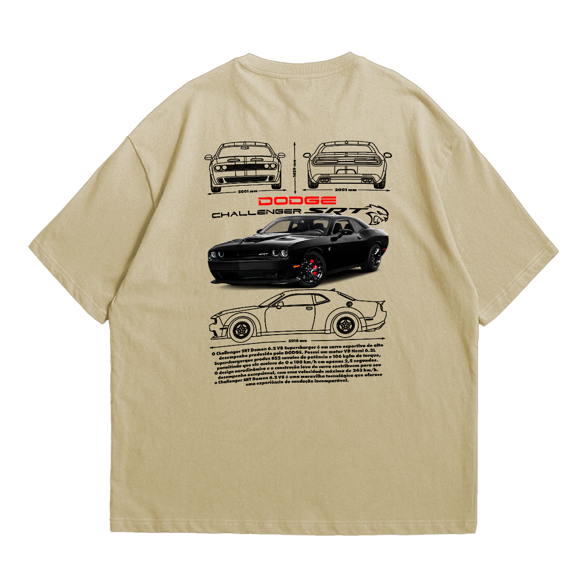 Camiseta Oversized Premium Dodge Challenger