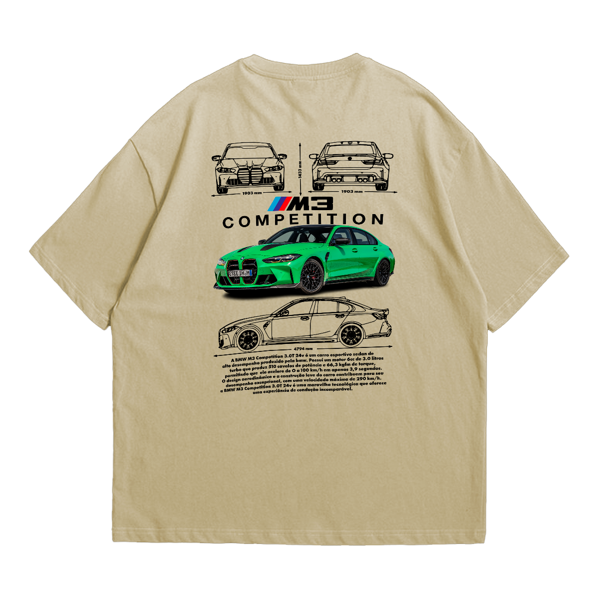 Camiseta Oversized Premium BMW M3 Competition