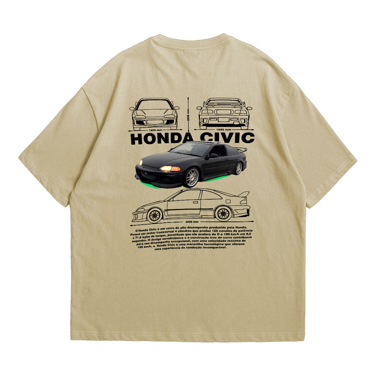 Camiseta Oversized Premium Honda Civic Toretto