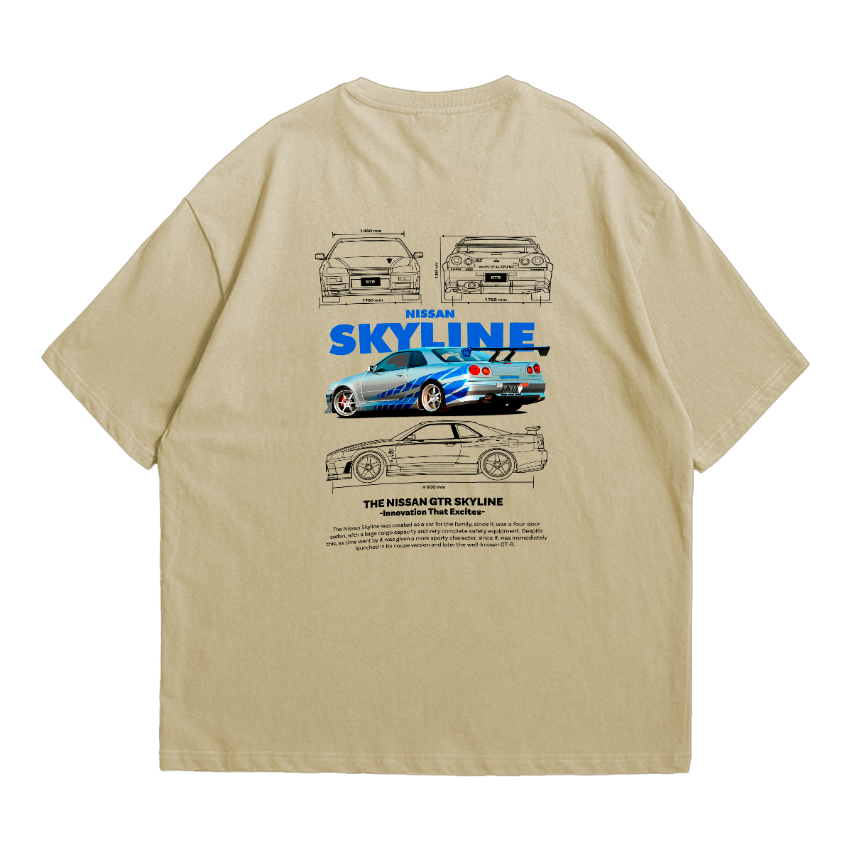 Camiseta Oversized Premium Skyline GTR R-34