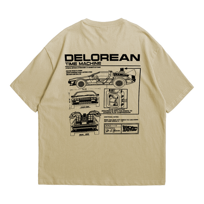 Camiseta Oversized Premium Delorean De Volta para o Futuro