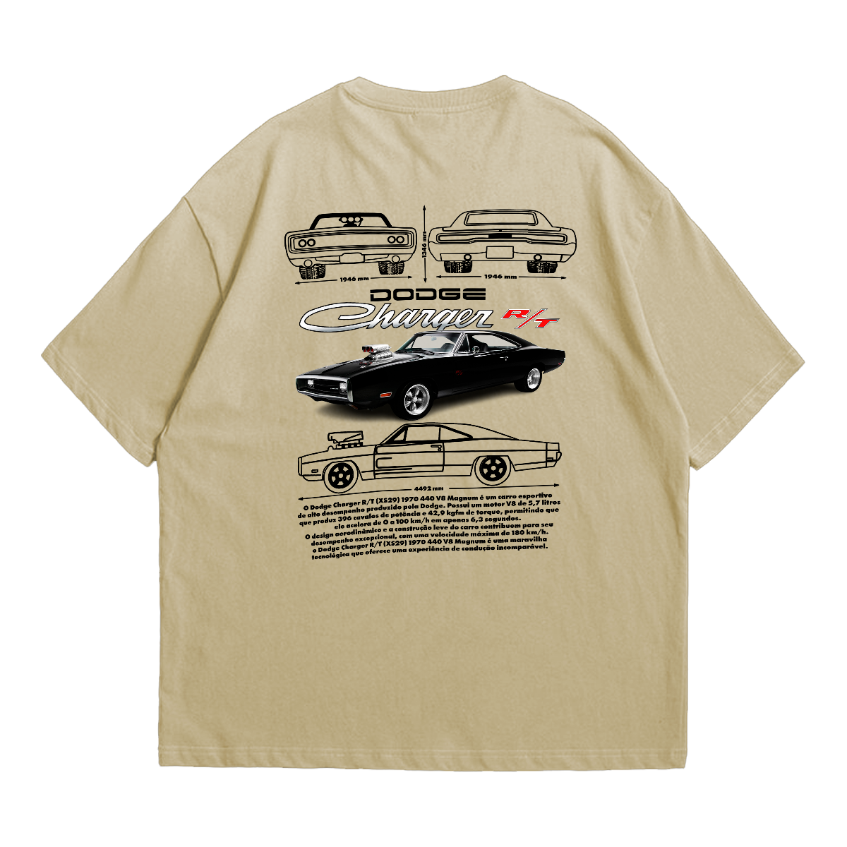 Camiseta Oversized Premium Dodge Charger