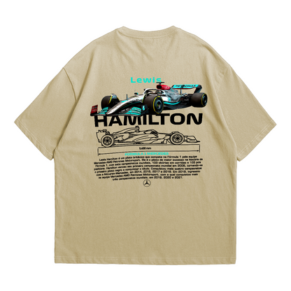 Camiseta Oversized Premium Formula 1 Lewis Hamilton Mercedes Benz